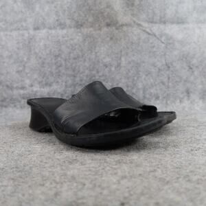 Reaction Shoes Womens 7 Sandals Kenneth Cole Slide Wedge Leather Black Classic